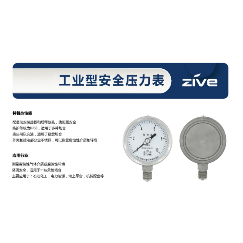 ZIVE 工业安全压力表ZIVE-1306460高清大图