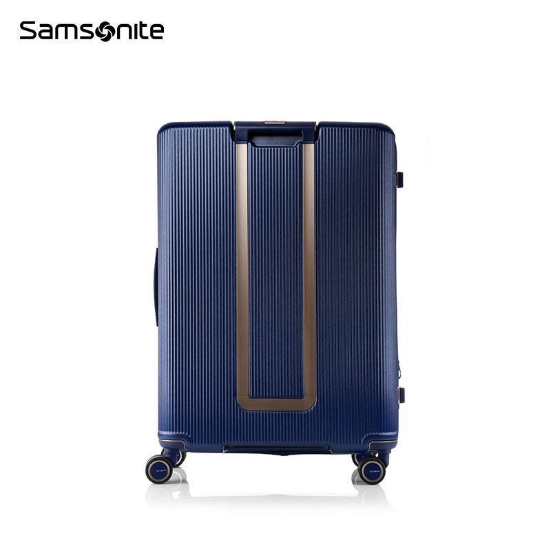 新秀丽(Samsonite)流金箱 拉杆箱行李箱 铝质LOGO条时尚条纹旅行箱 大容量行李箱HH5 深蓝色 28英寸高清大图