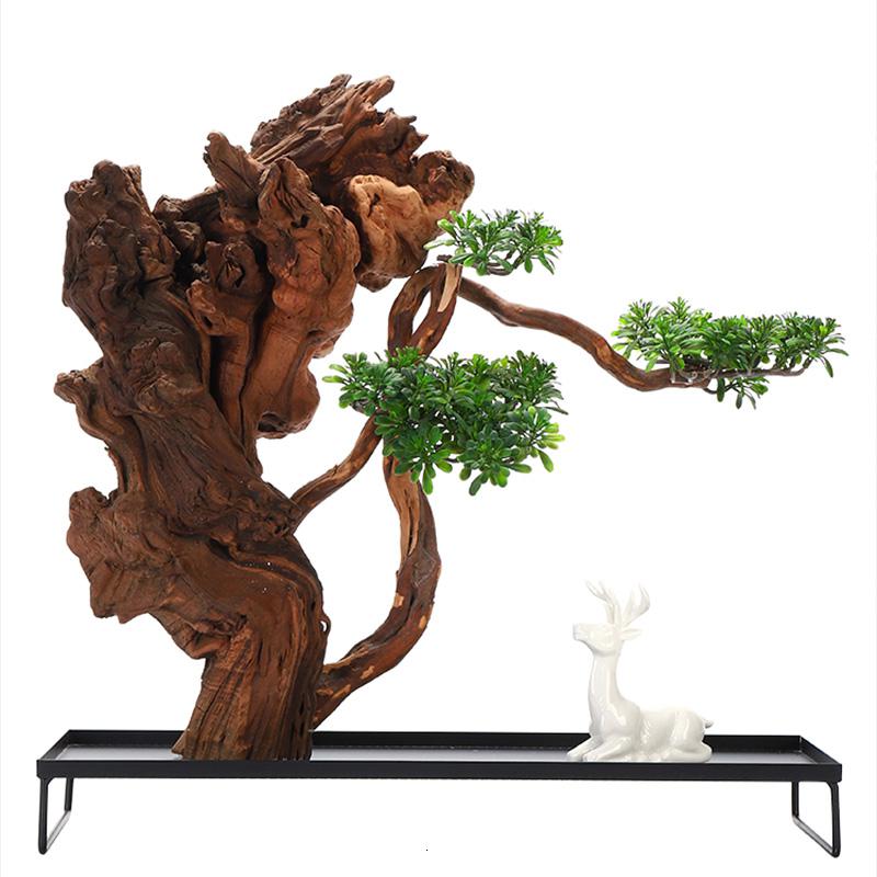 美帮汇仿真新中式迎客松盆景绿植客厅酒店家居玄关装饰品样板间软装摆件高清大图
