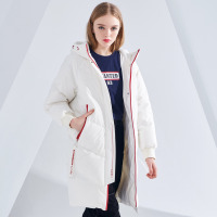 波司登女中长款时尚连帽加厚冬季羽绒服外套B80142540DS