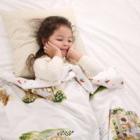 [苏宁自营]龙之涵婴儿被子夏凉被薄儿童宝宝小被子幼儿园手工棉花被 幸福花园