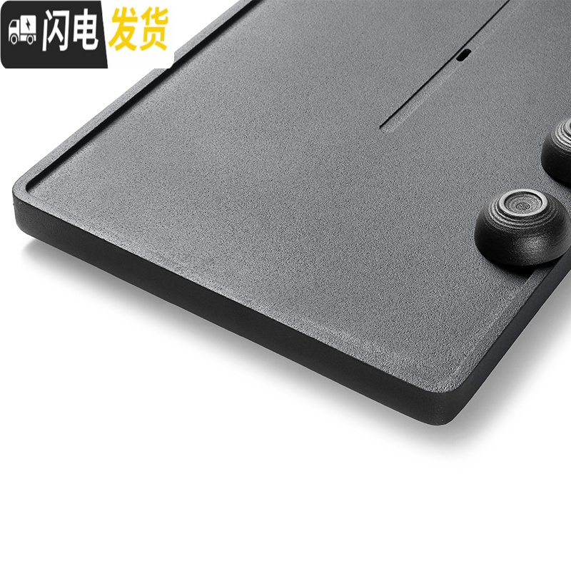 三维工匠天然整块乌金石茶盘至简简约北欧风大号小号家用石材茶海茶台套装 60*20*3[无边框北欧风]2代茶具