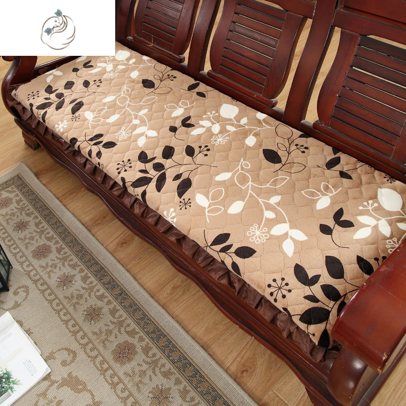 冬季加厚实木质沙发垫毛绒防滑长椅垫红木组合沙发坐垫舒适主义