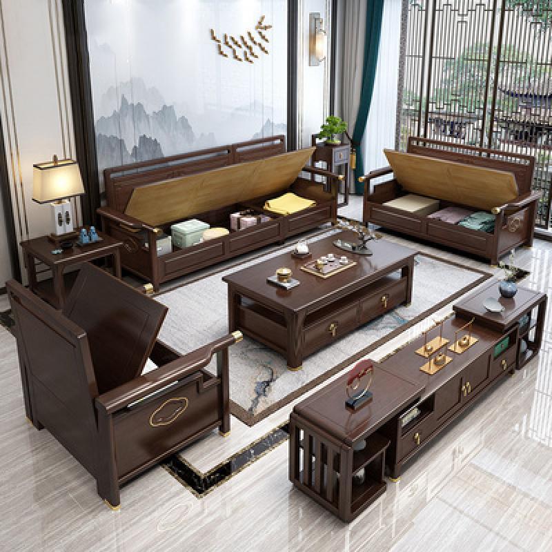 新中式闪电客禅意全实木沙发简约现代古典轻奢客厅家具中国风全屋组合