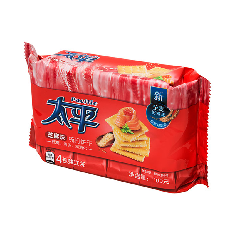 太平 梳打饼干 芝麻口味100g(新旧包装随机发货)高清大图