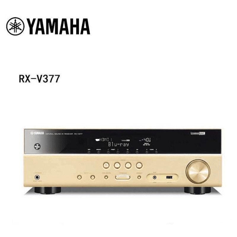 yamaha/雅马哈 rx-v377 5.1声道家庭影usb高清hdmi家用功放 金色
