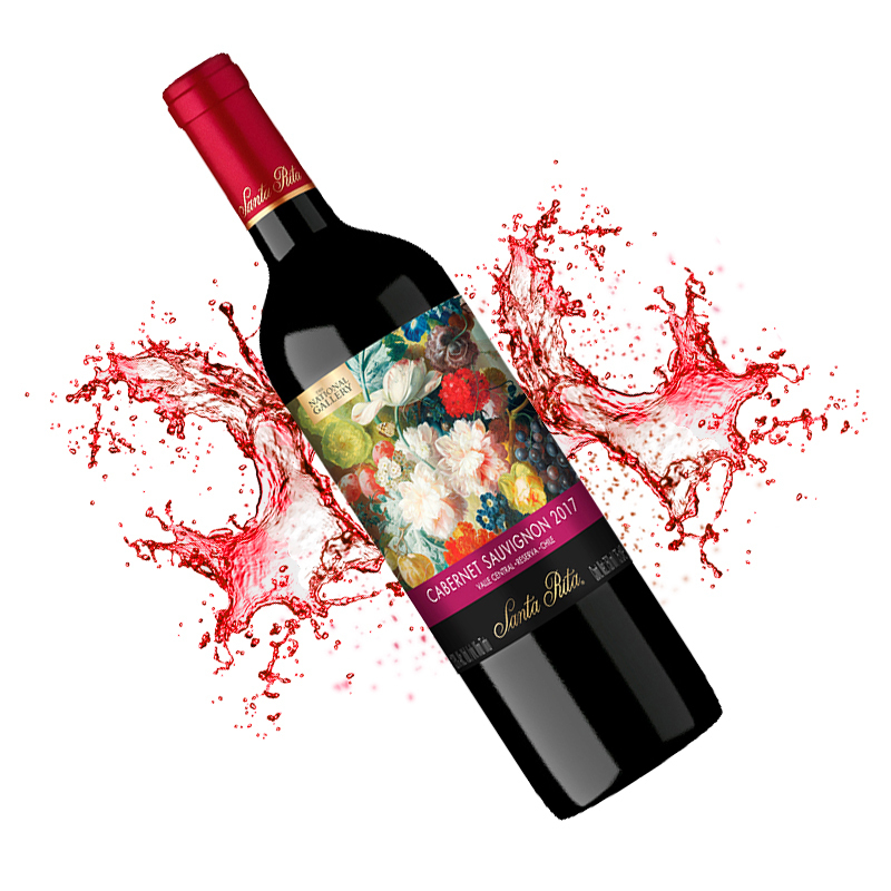 智利中央山谷产区 圣丽塔(Santa Rita)国家画廊珍藏赤霞珠干红葡萄酒750mL单瓶装
