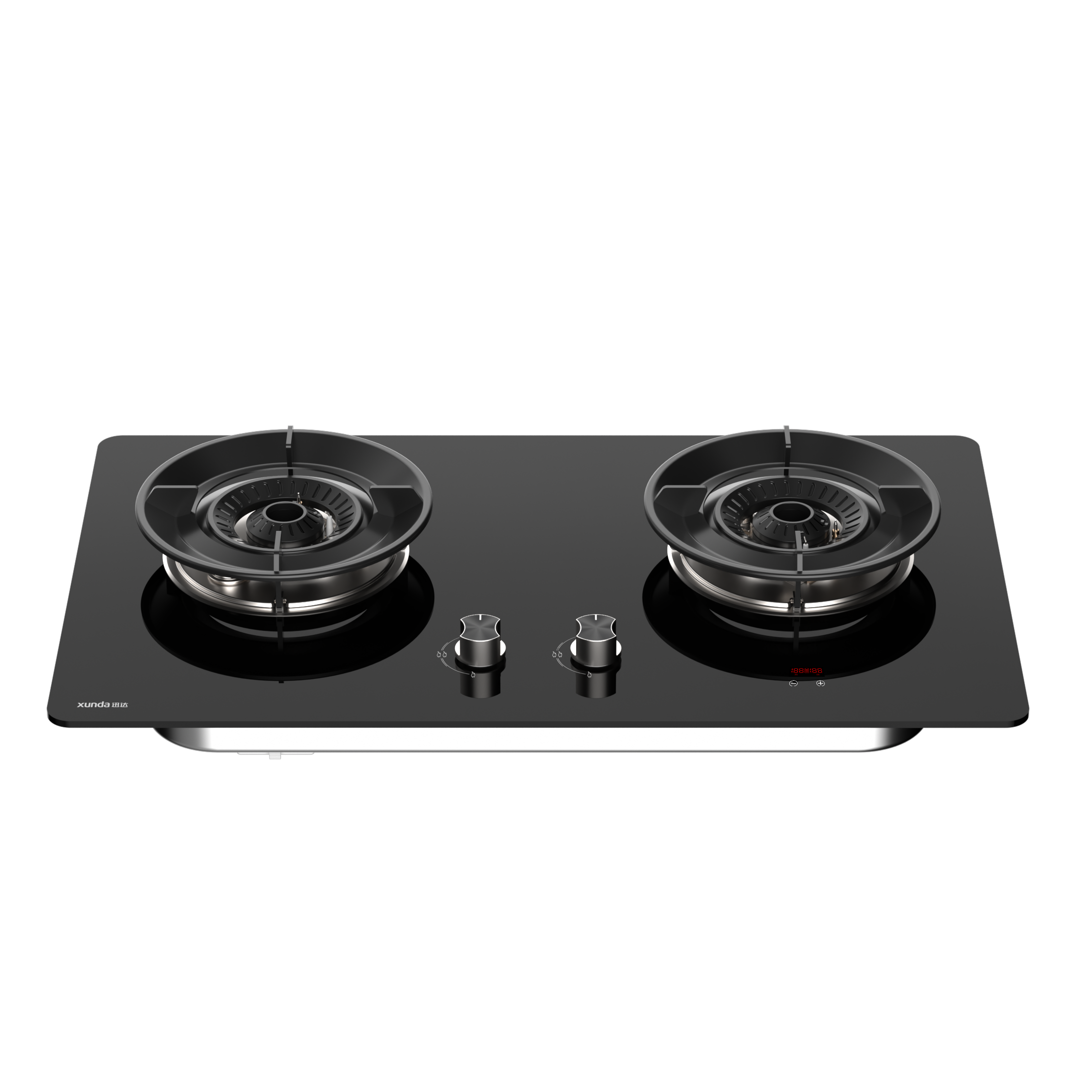 迅达灶具家用可定时双灶70%热效率猛火燃气灶D2(液化气)高清大图