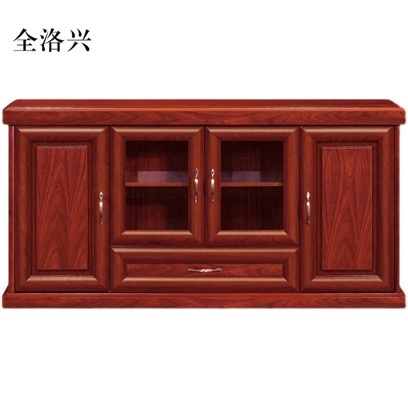 全洛兴胡桃色餐边柜简约茶水柜四门1600*400*800