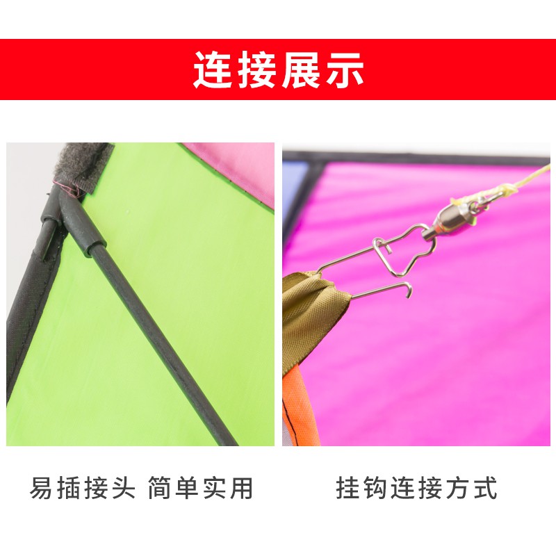 彩条风筝带线轮套装儿童小卡通初学者成人潍坊新款微风易飞创意 三维工匠 小彩条-仅风筝高清大图