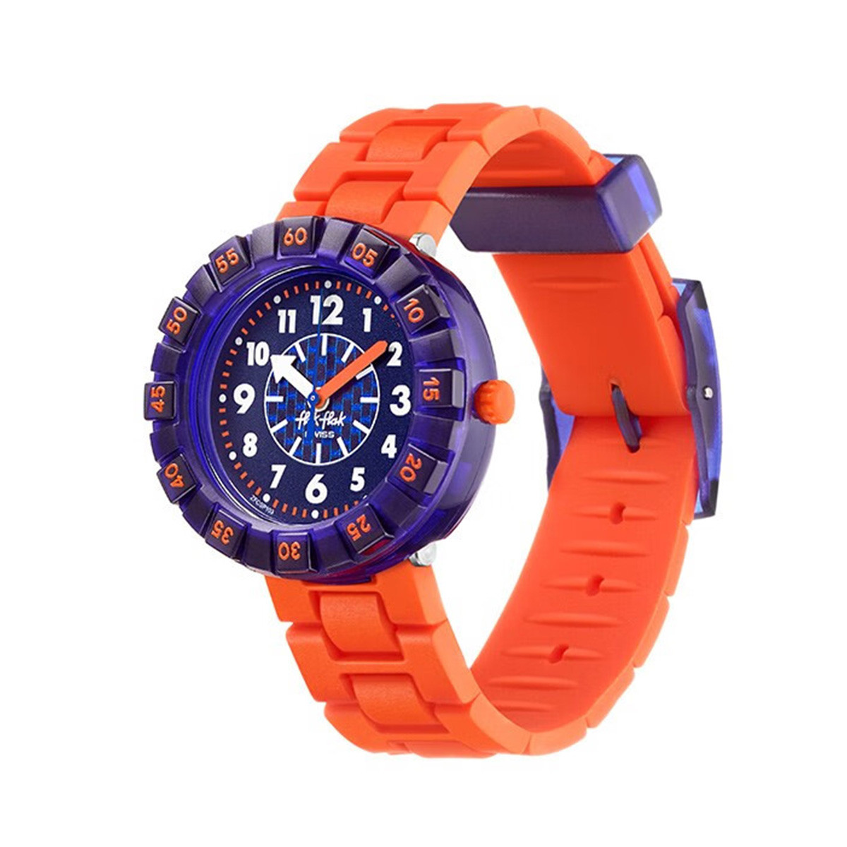 斯沃琪Flik Flak飞菲儿童学生瑞士手表橙色砖瓦可爱石英表 ZFCSP103