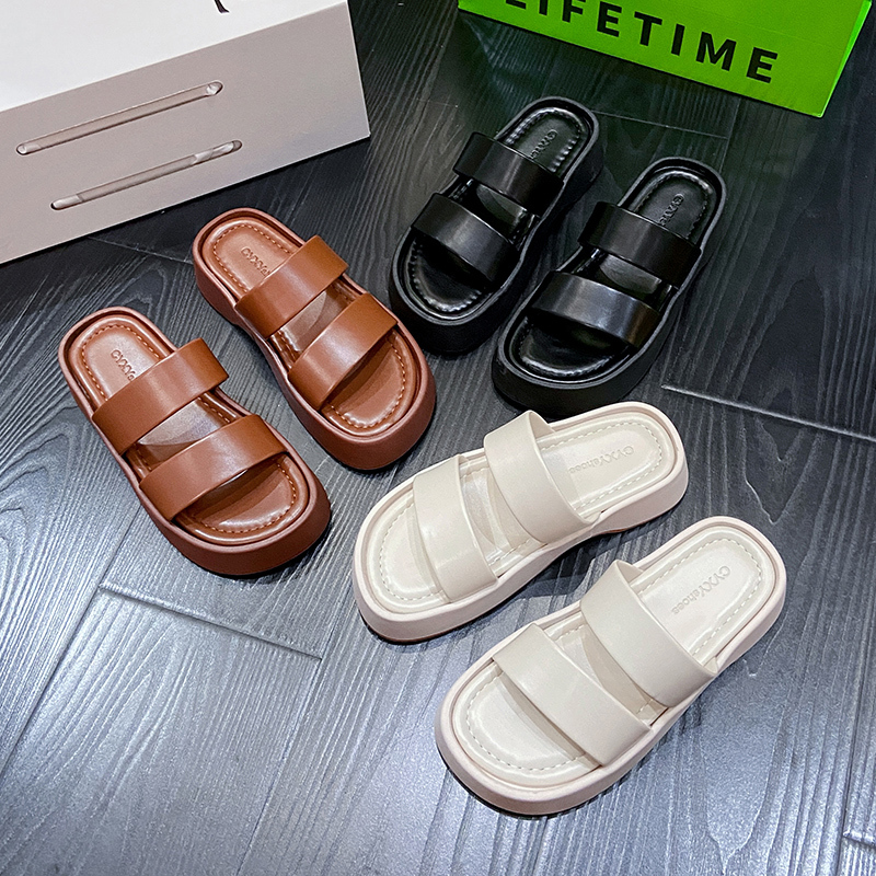 2022夏季新款女士凉鞋ins网红女厚底凉鞋女士拖鞋外穿百搭时尚沙滩凉鞋