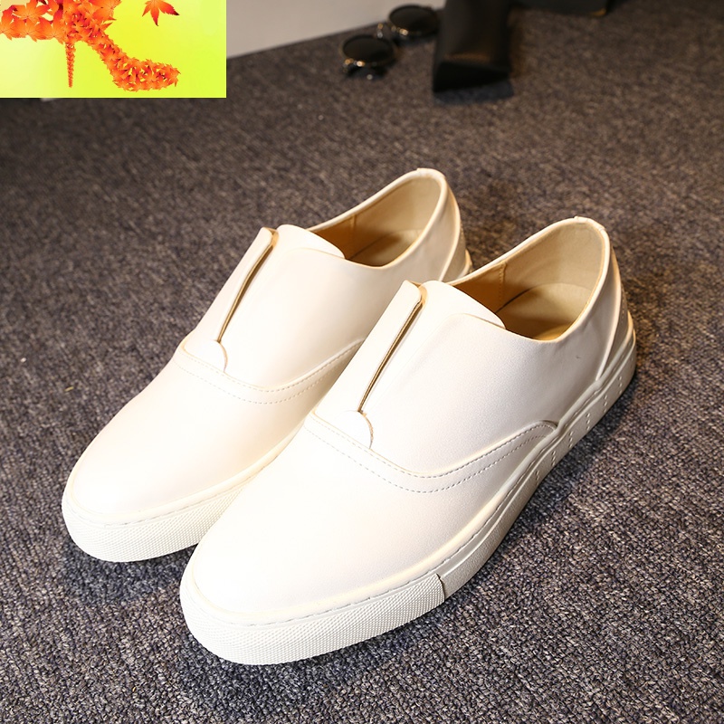 林弯弯潮鞋男士乐福鞋百搭休闲小白板鞋英伦皮鞋春季韩版懒人鞋子 简