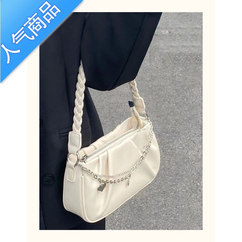 封后小众设计包包女包2022新款潮斜挎包云朵包夏季链条褶皱单肩腋下包图片