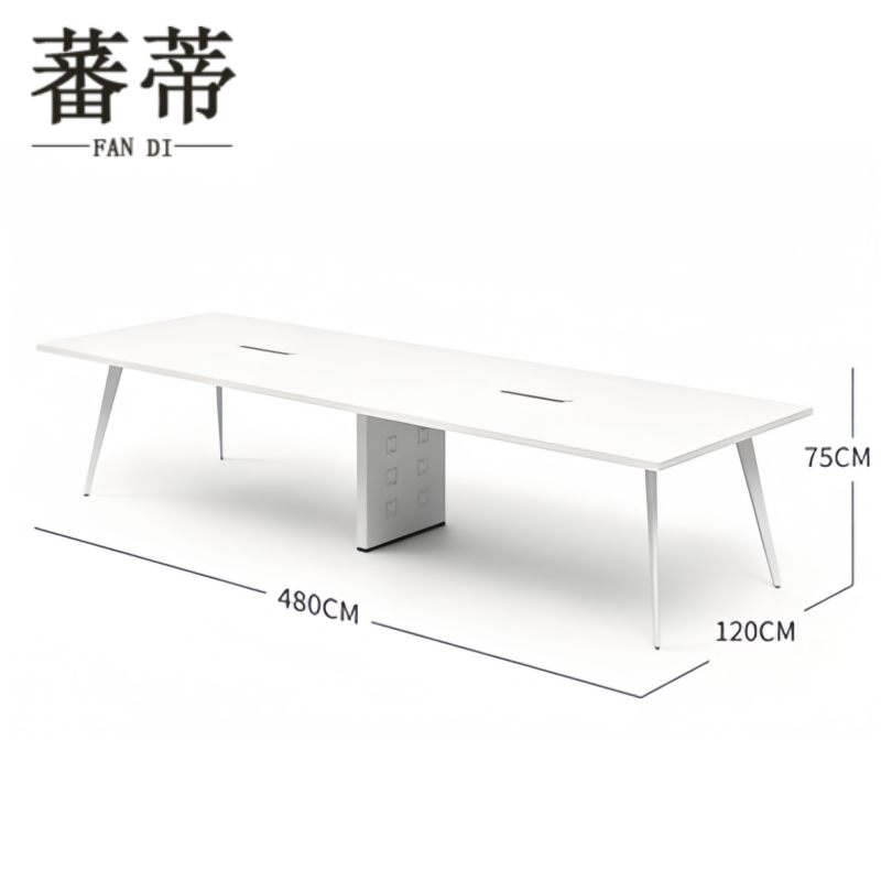 蕃蒂办公桌4.8m(带电箱)张高清大图