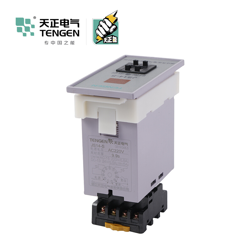 天正电气 JS14-S 面板安装式 5A 220VAC 0.1s…9.9s 2C/O 03040090425 时间继电器