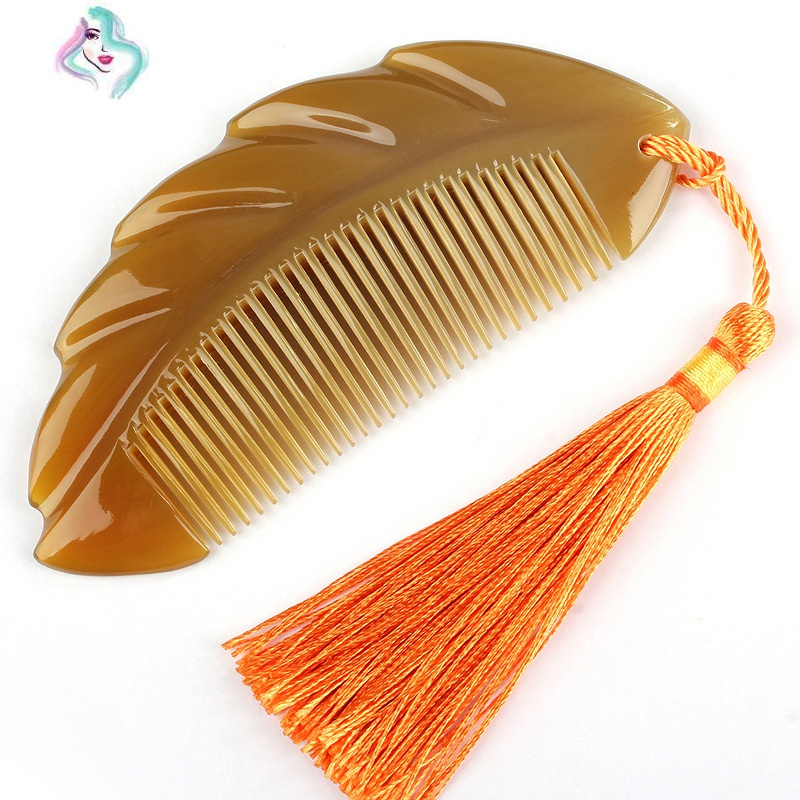 天然白水牛牦牛角梳家用按摩纯正品防静电随身男网梳子