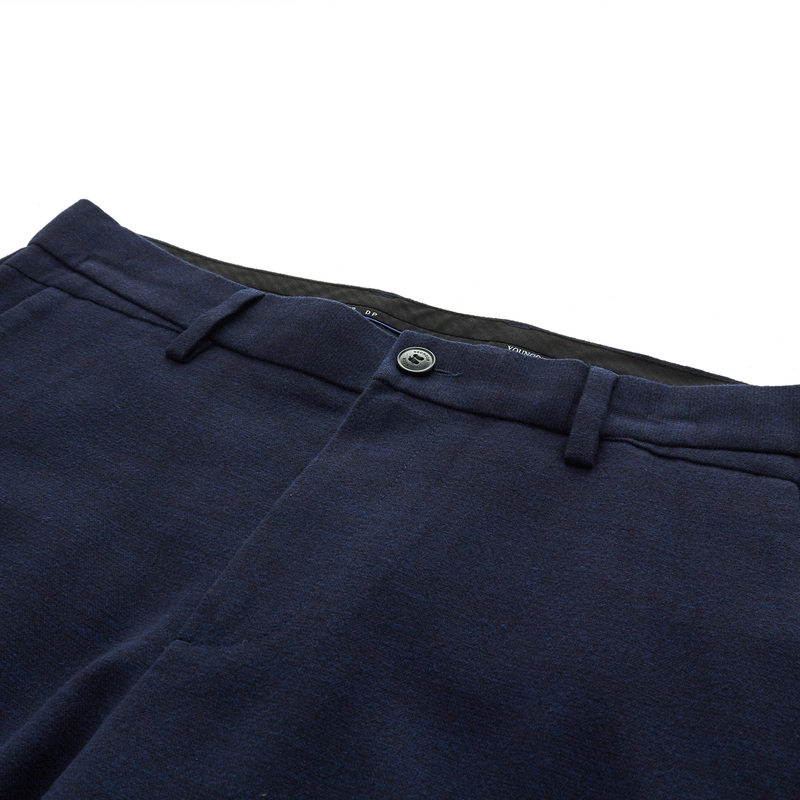 youngor雅戈尔男装商务正装纯棉面料修身剪裁dp免烫优雅素色藏青裤子