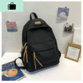 网红双肩包女韩版高中2020新款书包女ins风中学生初中生背包百搭NEWLAKE 黑色【不要挂件】