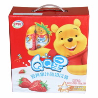 伊利QQ星营养果汁酸奶小熊维尼200ml*16瓶草莓味儿童成长牛奶 整箱 包邮