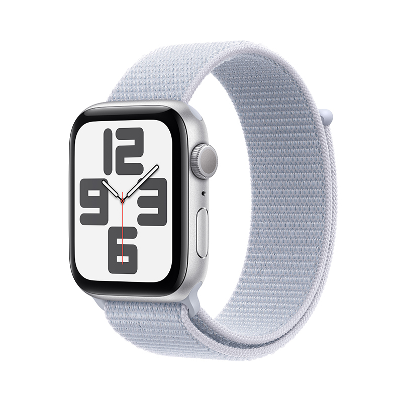 MXFD3CH/B Apple Watch SE GPS 44 毫米银色铝金属表壳 青云色回环式运动表带