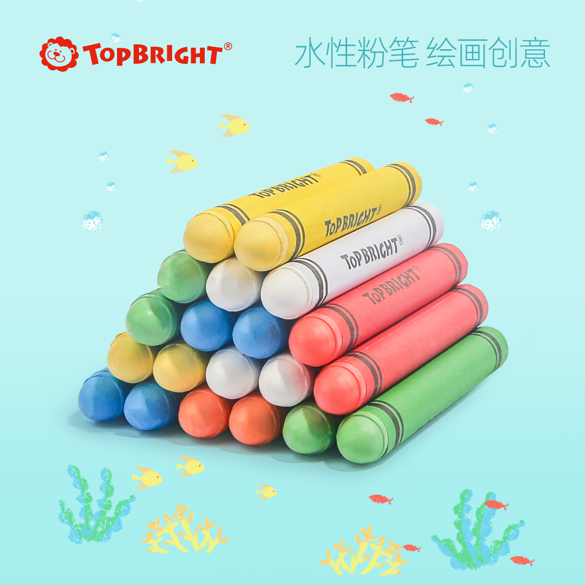 特宝儿(Topbright)多色支装户外粉笔 3-6岁男孩女孩儿童画板玩具黑板绘画配件安全无毒微尘粉笔 120215高清大图