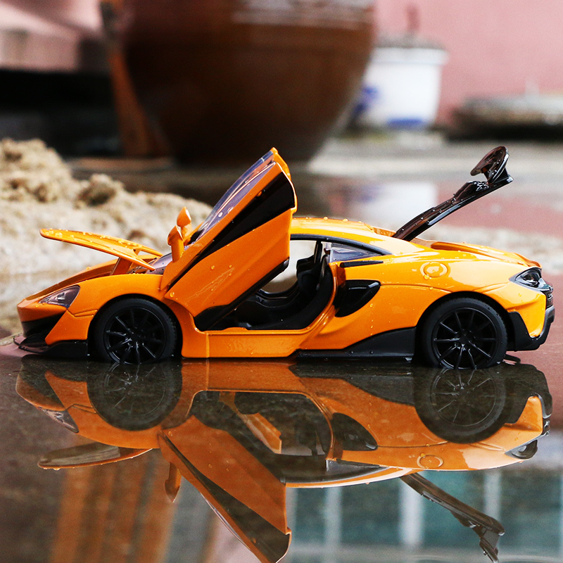 迈凯伦600lt合金车模跑车模型声光回力男孩玩具超跑仿真汽车模型
