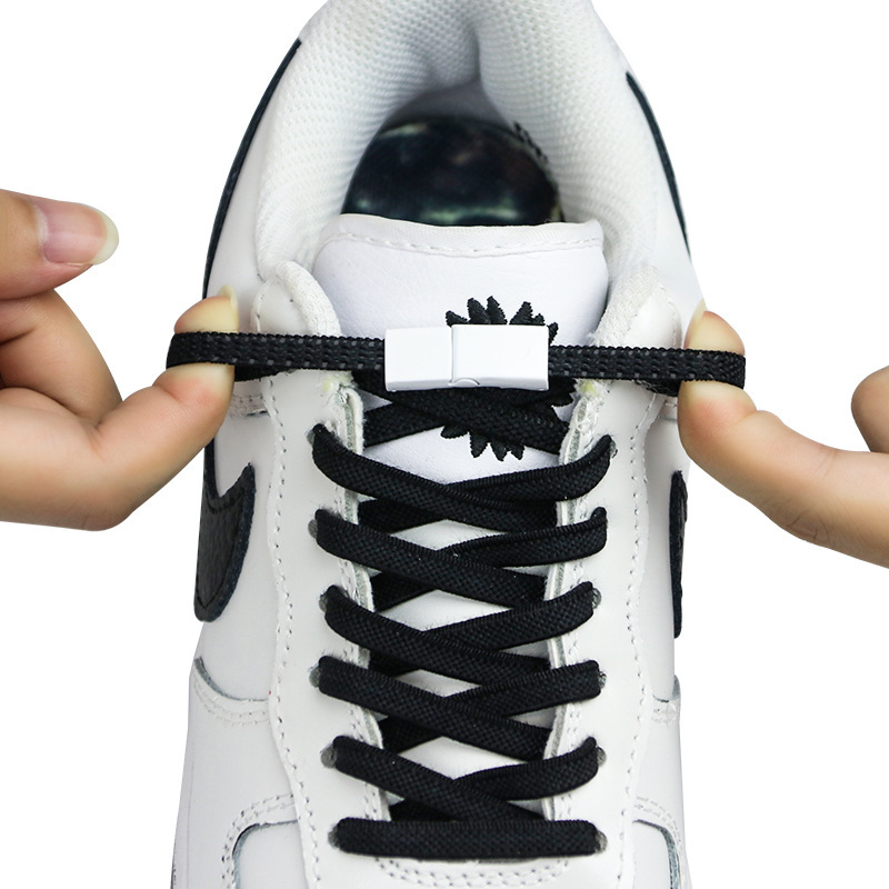 适配男式女士情侣学生儿童鞋带户外登山休闲懒人鞋带彩色金属磁力扣免