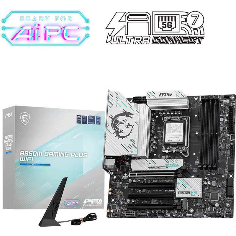 微星B860M GAMING PLUS WIFI7 5G网口主板 支持 CPU 265K/245K (Intel B860/LGA 1851)台式电脑主板高清大图