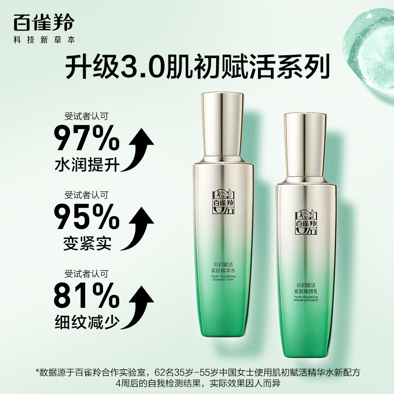百雀羚护肤套装滋润保湿细腻弹嫩肌初赋活致臻礼盒5件套高清大图