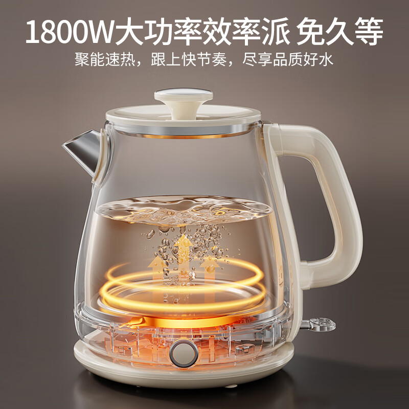 美的(Midea)电水壶1.8升大容量电热水壶烧水壶一键保温双层防烫开水壶316不锈钢防烫保温电水壶MK-SH60-Q高清大图