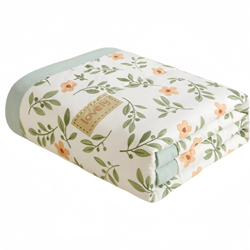 铭思沃空调被180x200cm条 薄荷绿高清大图