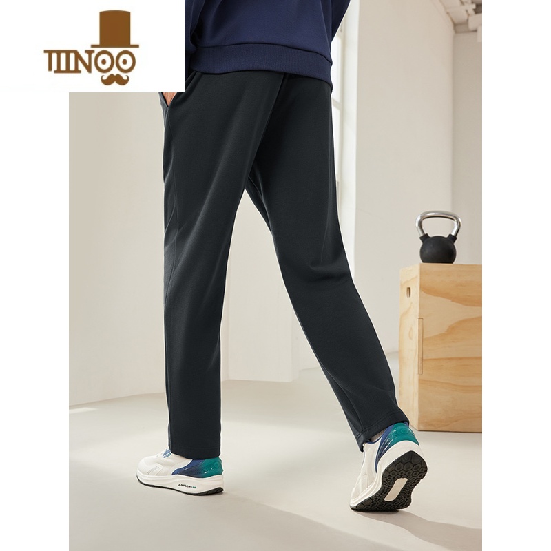 YANXU361运动裤男裤2023秋季新款宽松直筒针织休闲卫裤跑步长裤男裤子高清大图
