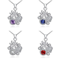N095 Women Silver Necklace日韩款时尚镀银坠锁骨链女饰品礼物送女朋友七夕情人节礼物