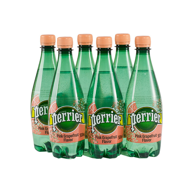 法国原装进口 Perrier巴黎水 含气矿泉水西柚味500ml*6瓶/箱 净含量3000ml