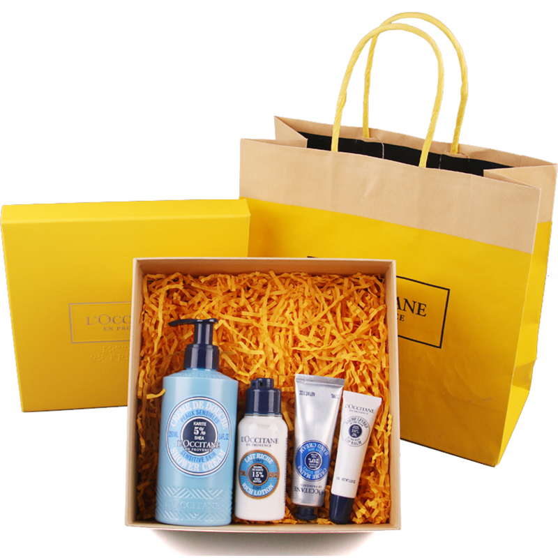 欧舒丹乳木果滋养沐浴乳250ml+身体润肤露75ml+护手霜30ml+唇蜜12ml组合高清大图