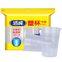 洁成 一次性杯子塑料杯 加厚 240ml 中号塑杯100只装