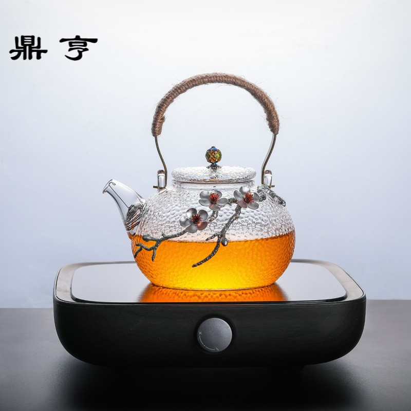 鼎亨日式耐热玻璃提梁泡茶壶家用过滤耐高温电陶炉煮茶烧水壶茶杯