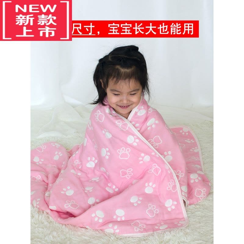 可莉允纱布浴巾 儿童洗澡6层六层毛巾被子盖毯 柔软吸水图片