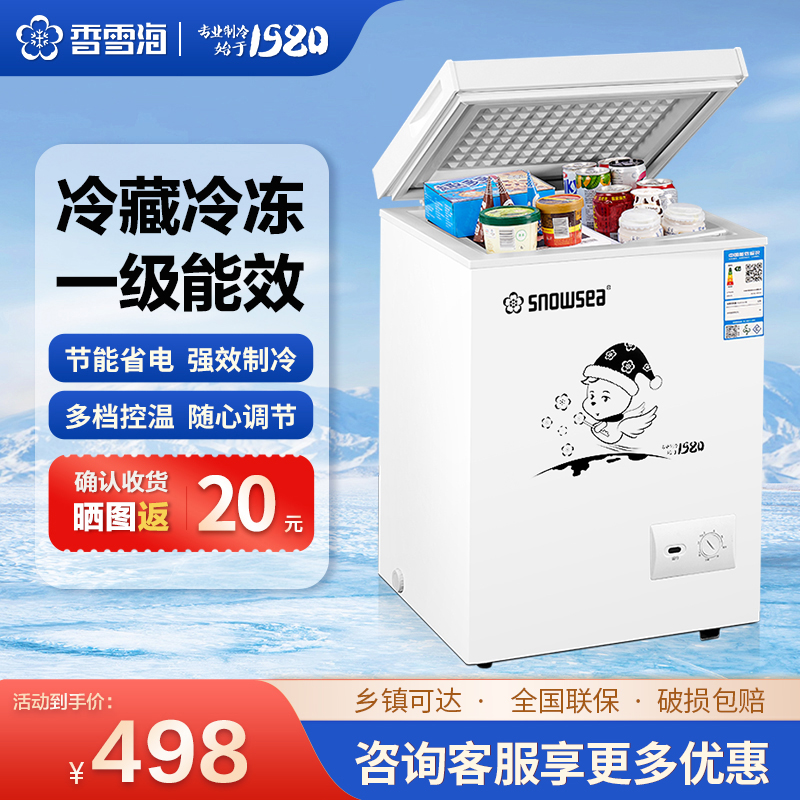 香雪海 110升 冰柜小型家用 一级能效 冰柜 冷柜家用顶开门 卧式冷柜冷冻冷藏转换 单温柜 BD/BC-110S169