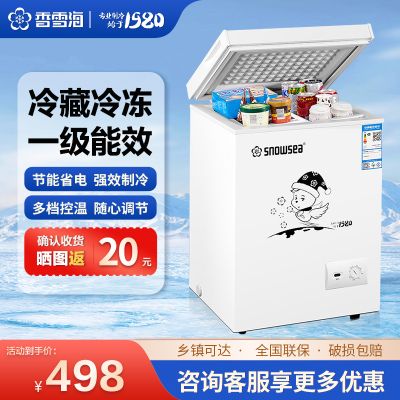 香雪海 110升 冰柜小型家用 一级能效 冰柜 冷柜家用顶开门 卧式冷柜冷冻冷藏转换 单温柜 BD BC-110S169