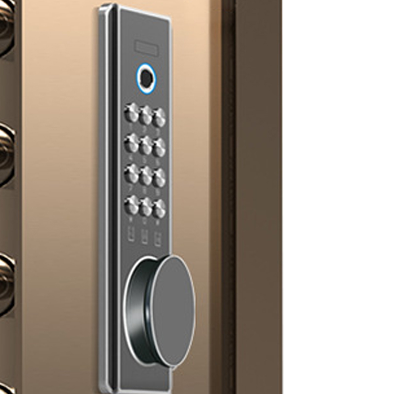 臻远 ZY40618098 小型保险柜密码保险箱全钢防盗保管箱 45cm咖色指纹密码款高清大图