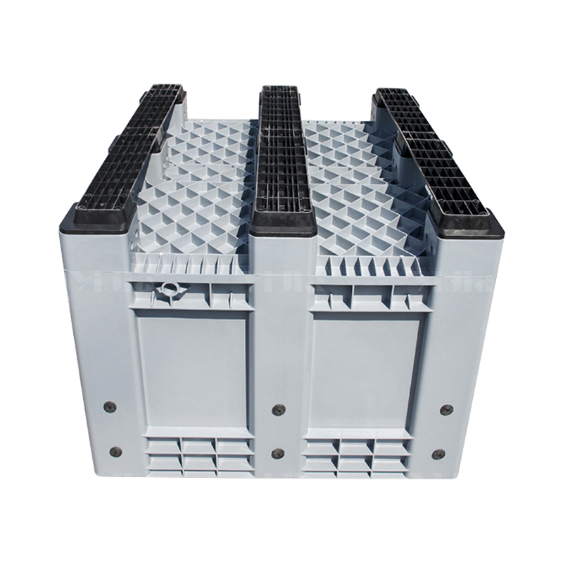 翌嘉YJ4121751 塑料卡板箱叉车移动周转箱 封闭卡板灰色 1200*1000*760高清大图