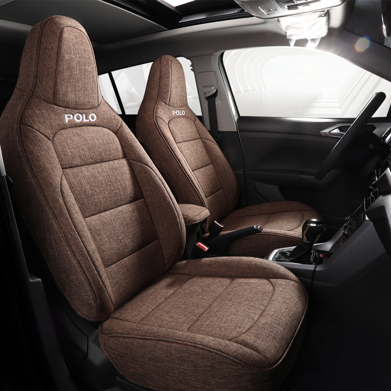 plus专用汽车坐垫2019款波罗全包座套四季通用座垫亚麻 polo专用-棉麻