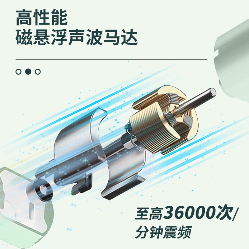 西屋WT-504G成人声波电动牙刷 香草绿高清大图