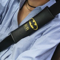 汽车用品安全带套保护肩套加长男女可爱卡通车饰装饰品套装内饰 黑色_皮革蝙蝠