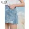 拉夏贝尔拉贝缇高腰牛仔短裤女装夏季新款韩版宽松a字休闲阔