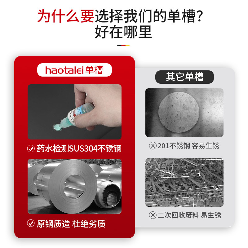 厨房水槽大单槽家用304不锈钢洗菜盆纳米水池台下盆洗菜池双槽改单槽高清大图