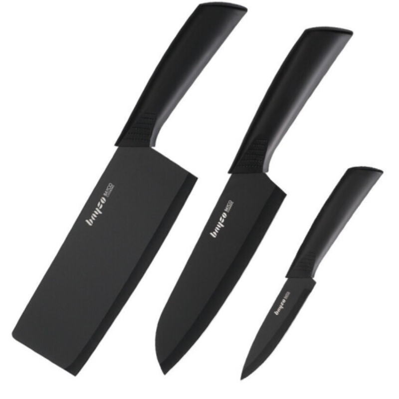 拜格刀具套装菜刀三件套防锈锋利家用切片刀多功能刀厨师刀水果刀厨具 刀具三件套高清大图