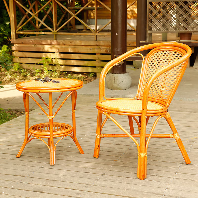 美然德家用靠背天然藤椅小藤条椅